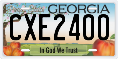 GA license plate CXE2400