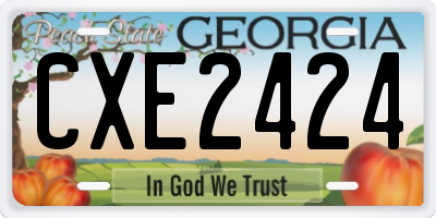 GA license plate CXE2424