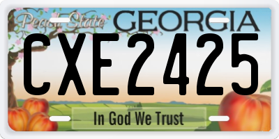 GA license plate CXE2425