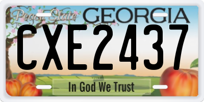 GA license plate CXE2437