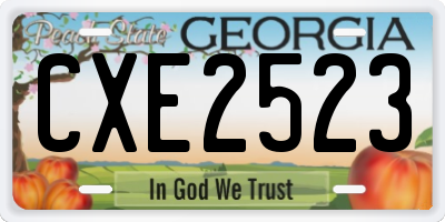 GA license plate CXE2523