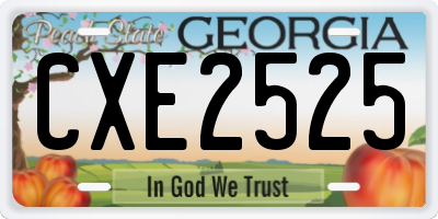 GA license plate CXE2525