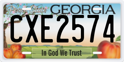 GA license plate CXE2574