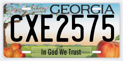 GA license plate CXE2575
