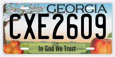 GA license plate CXE2609