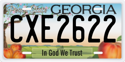 GA license plate CXE2622