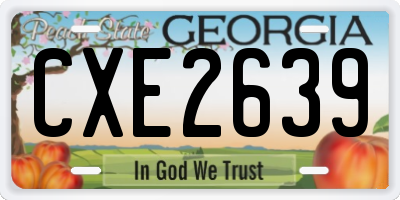 GA license plate CXE2639