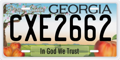 GA license plate CXE2662