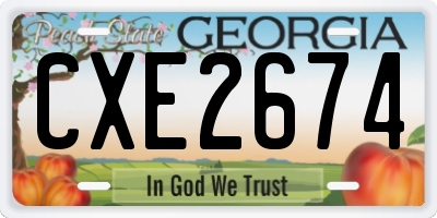 GA license plate CXE2674