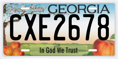 GA license plate CXE2678