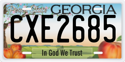 GA license plate CXE2685