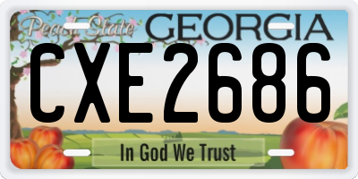 GA license plate CXE2686