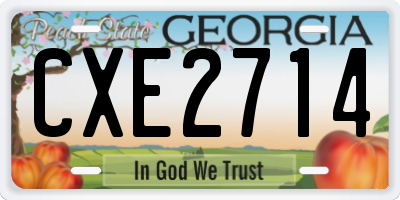 GA license plate CXE2714