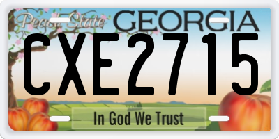 GA license plate CXE2715