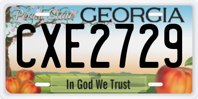 GA license plate CXE2729