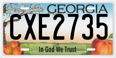 GA license plate CXE2735