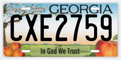 GA license plate CXE2759