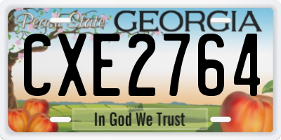 GA license plate CXE2764