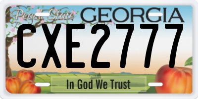 GA license plate CXE2777