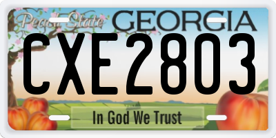 GA license plate CXE2803