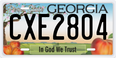 GA license plate CXE2804