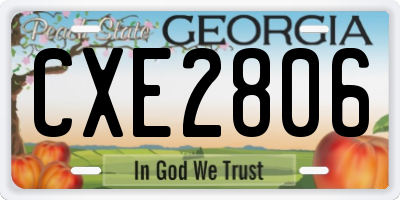 GA license plate CXE2806