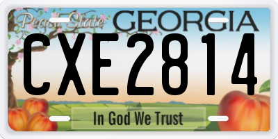 GA license plate CXE2814