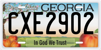 GA license plate CXE2902