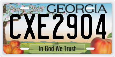 GA license plate CXE2904