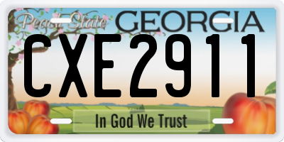 GA license plate CXE2911
