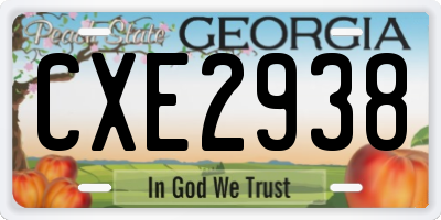 GA license plate CXE2938
