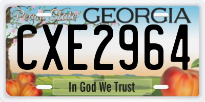 GA license plate CXE2964