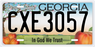 GA license plate CXE3057