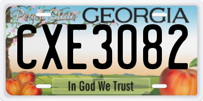 GA license plate CXE3082