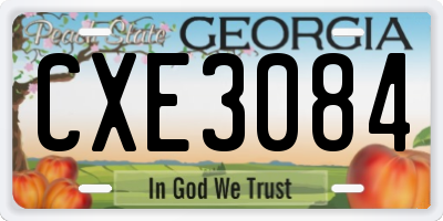 GA license plate CXE3084