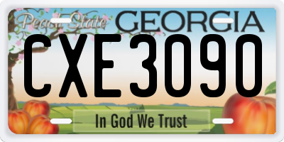 GA license plate CXE3090