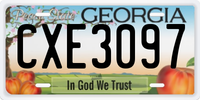 GA license plate CXE3097