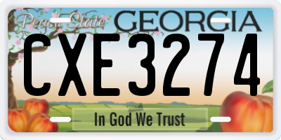 GA license plate CXE3274