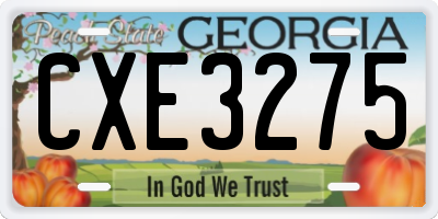 GA license plate CXE3275