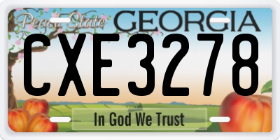 GA license plate CXE3278