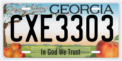 GA license plate CXE3303