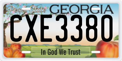 GA license plate CXE3380