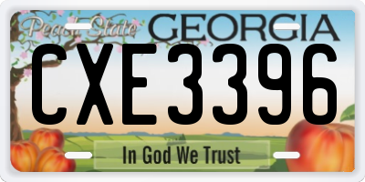 GA license plate CXE3396