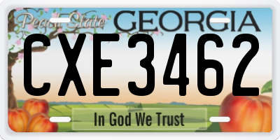 GA license plate CXE3462