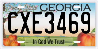 GA license plate CXE3469