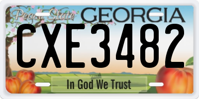 GA license plate CXE3482