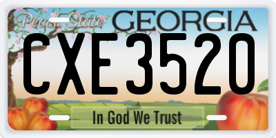 GA license plate CXE3520