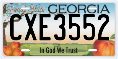 GA license plate CXE3552