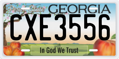 GA license plate CXE3556