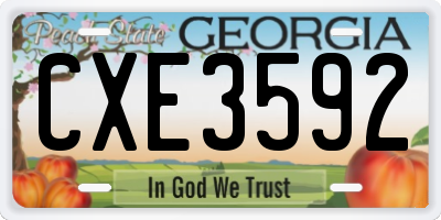 GA license plate CXE3592
